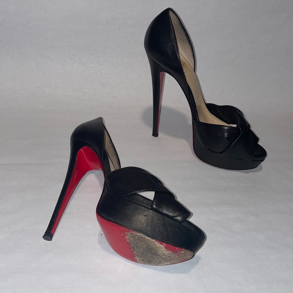 Christian Louboutin Peep Toe Platform Heels